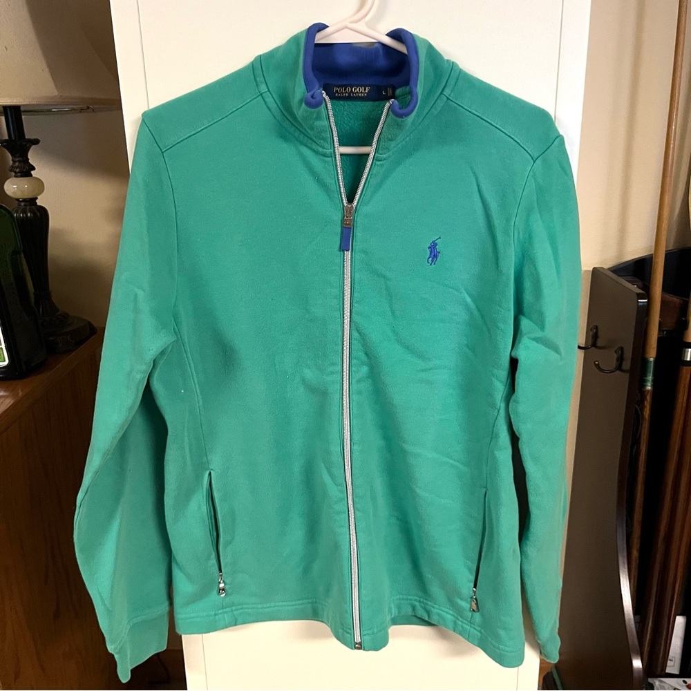 Ralph Lauren Polo Golf green and blue zip up fleece